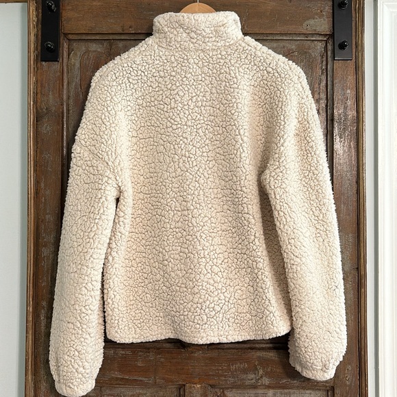 SHEIN Cream Sherpa 1/4 Button-up Pullover Size L - Picture 5 of 10